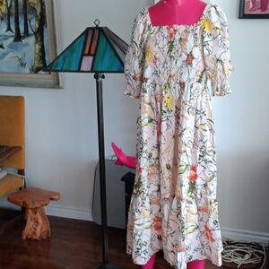 Floral Maxi Dress with Puff Sleeves By Macy's